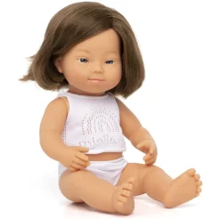 Miniland Dolls>Baby Doll Caucasian Girl with Down Syndrome - 15"