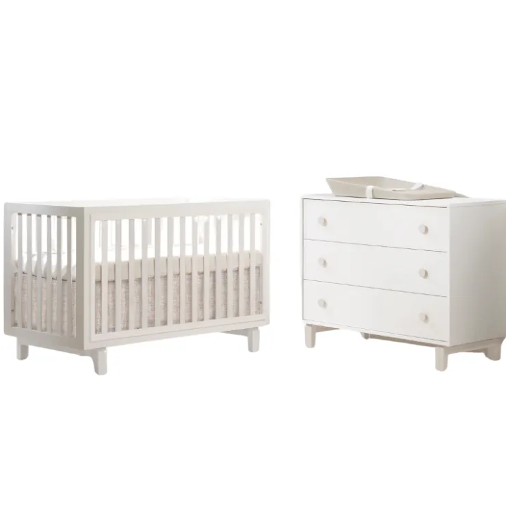 Tulip Juvenile Cribs|Dressers>Bjorn Convertible Crib and 3-Drawer Dresser Combo