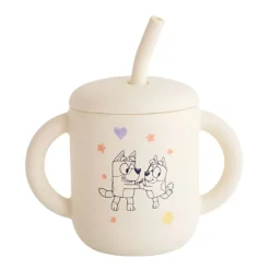 Mushie Tableware>Bluey Silicone Training Cup + Straw
