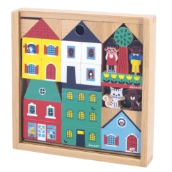 Janod Building Toys>Cross Roads Wooden Blocks