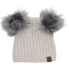 CaliKids Hats>Double Pompom Baby Knit Hat