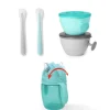 Skip Hop Tableware>Easy-Feed Mealtime Set - Teal/Grey
