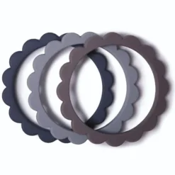 Mushie Silicone Teethers>Flower Teething Bracelet - 3 Pack