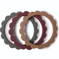 Mushie Silicone Teethers>Flower Teething Bracelet - 3 Pack
