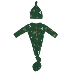 Kyte Baby Sleepers>Holiday Knotted Gown & Hat
