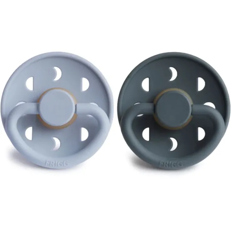 Frigg Pacifiers|Pacifier Sets>Moon Natural Rubber Baby Pacifier - 2 Pack