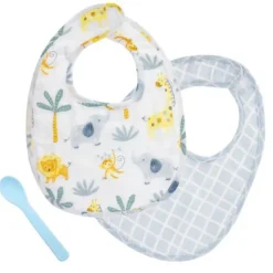 Stephen Joseph Bibs & Burp Cloths>Muslin Bib Set With Matching Spoon