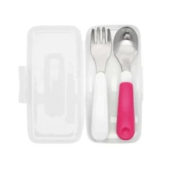 Oxo Tot Tableware>On-the-Go Fork & Spoon Set with Case
