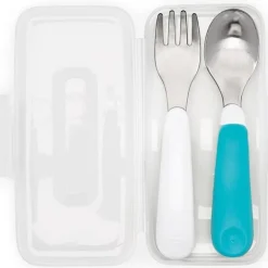 Oxo Tot Tableware>On-the-Go Fork & Spoon Set with Case