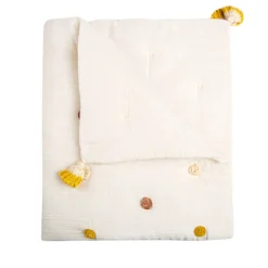 Crane Bedding>Pom Pom Quilted Baby Blanket