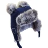 CaliKids Hats>Pom Trapper Hat - Navy