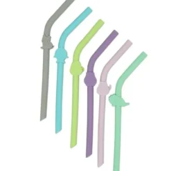Melii Baby Tableware>Silicone Animal Straws with Cleaning Brush