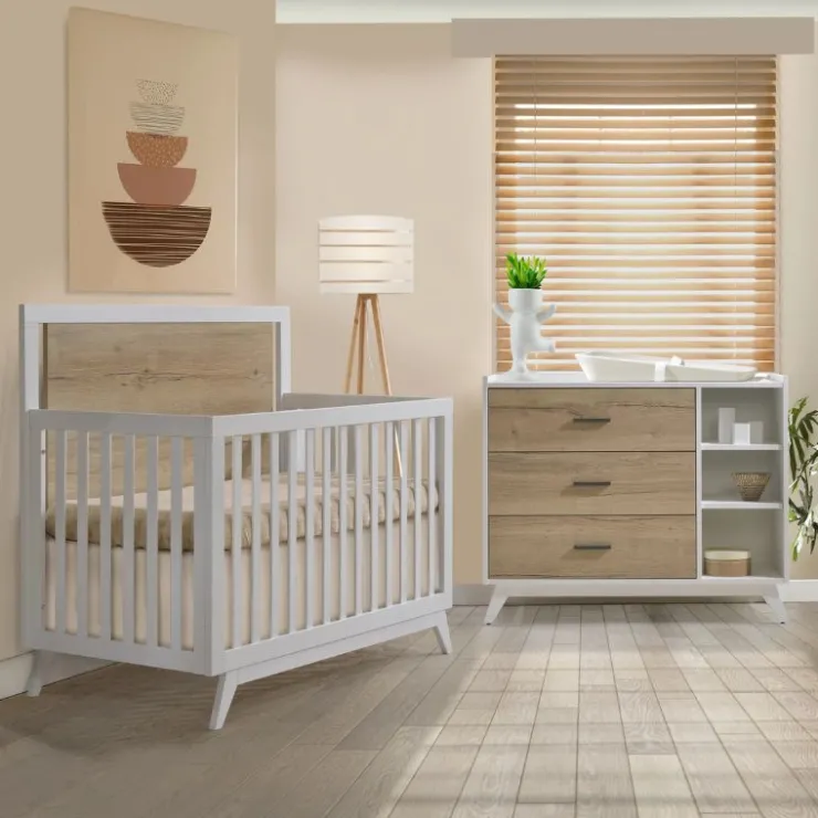 Tulip Juvenile Cribs|Dressers>Sissi Convertible Crib + 3 Drawer Combo Dresser Set