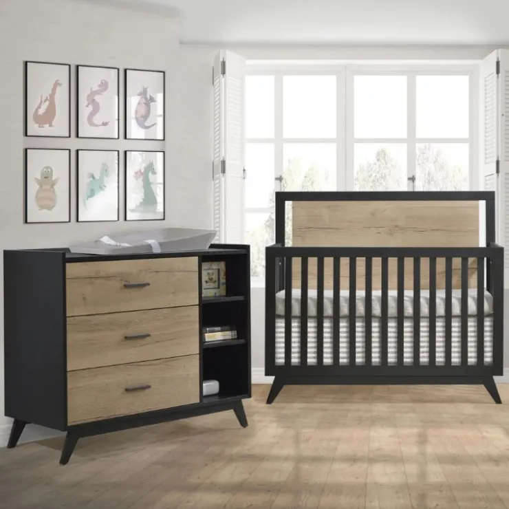 Tulip Juvenile Cribs|Dressers>Sissi Convertible Crib + 3 Drawer Combo Dresser Set