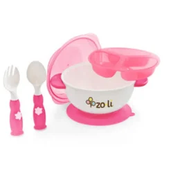 Zoli Tableware>STUCK Feeding Bowl Set - Pink