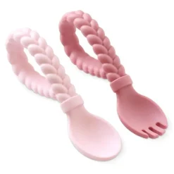Itzy Ritzy Self Feeders>Sweetie Spoons - Silicone Baby Fork + Spoon Set
