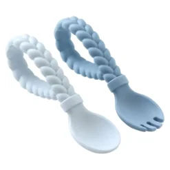 Itzy Ritzy Self Feeders>Sweetie Spoons - Silicone Baby Fork + Spoon Set