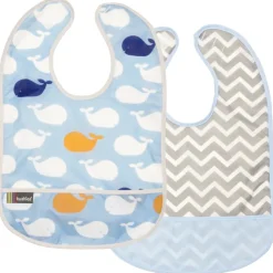 Kushies Bibs & Burp Cloths>Waterproof Clean Bibs - 2 Pack